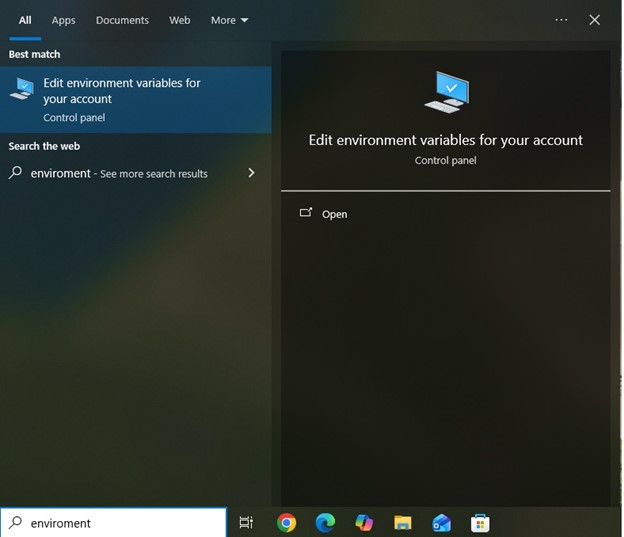 search environment variable